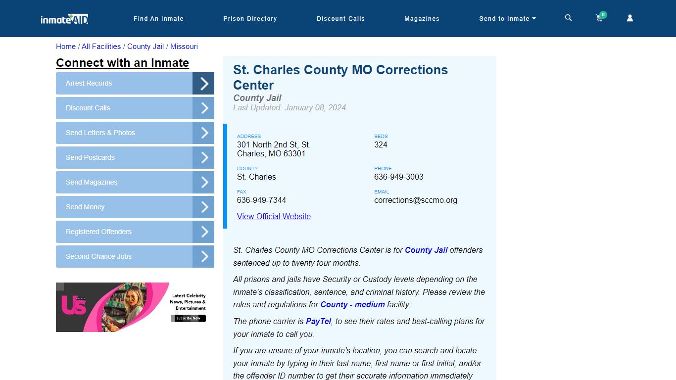 St. Charles County MO Corrections Center - Inmate Locator