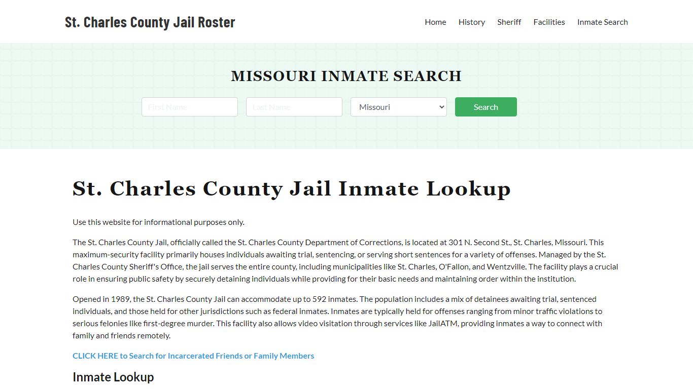 St. Charles County Jail Roster Lookup, MO, Inmate Search